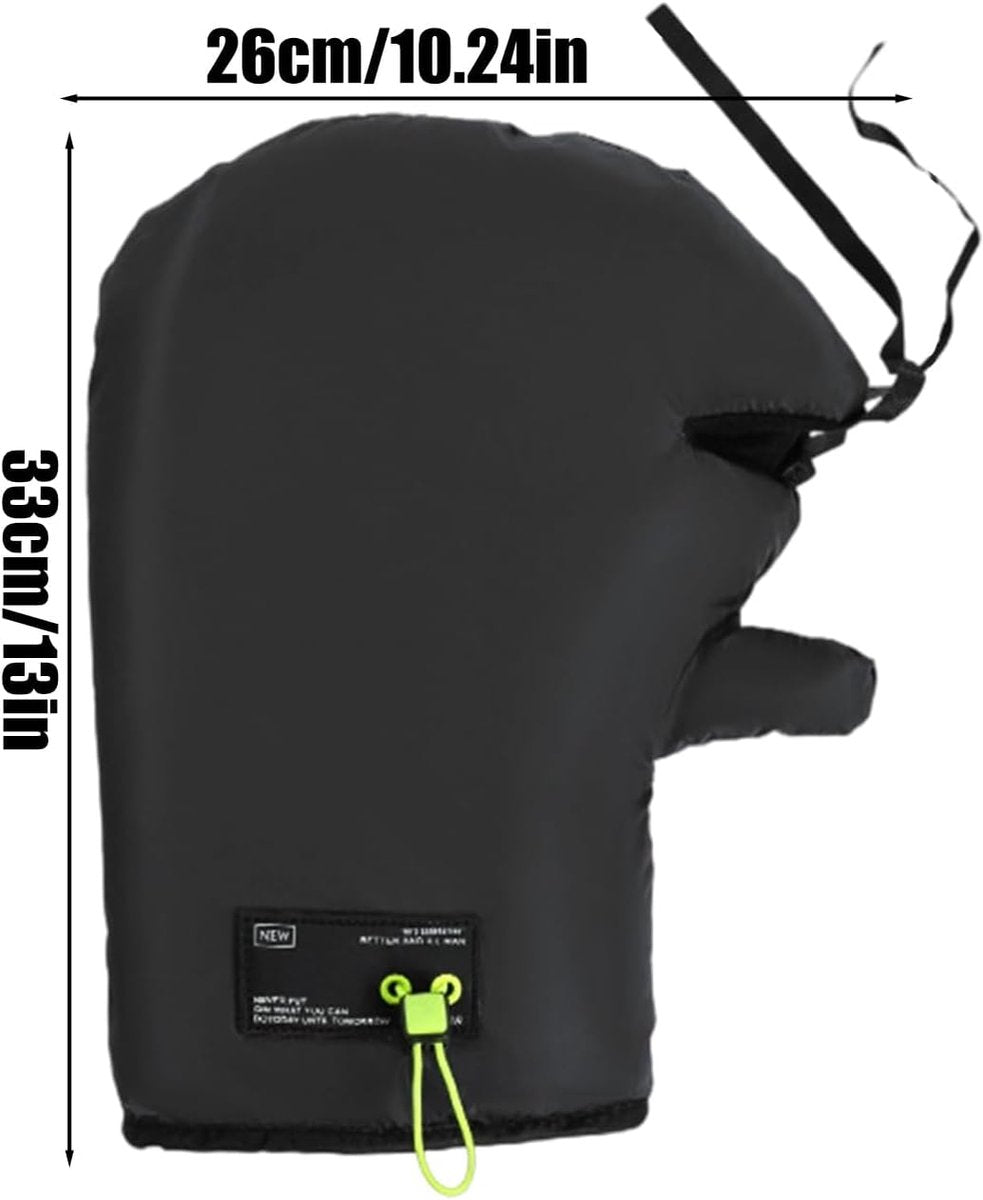 Cycling Gloves - Extra Padded Cycling Gloves - Warm Gloves - Cycling Gloves - Scooter Gloves - Hand Warmers - Cycling Accessories - With Reflective Strips - Winter - Windproof - Waterproof （Black）