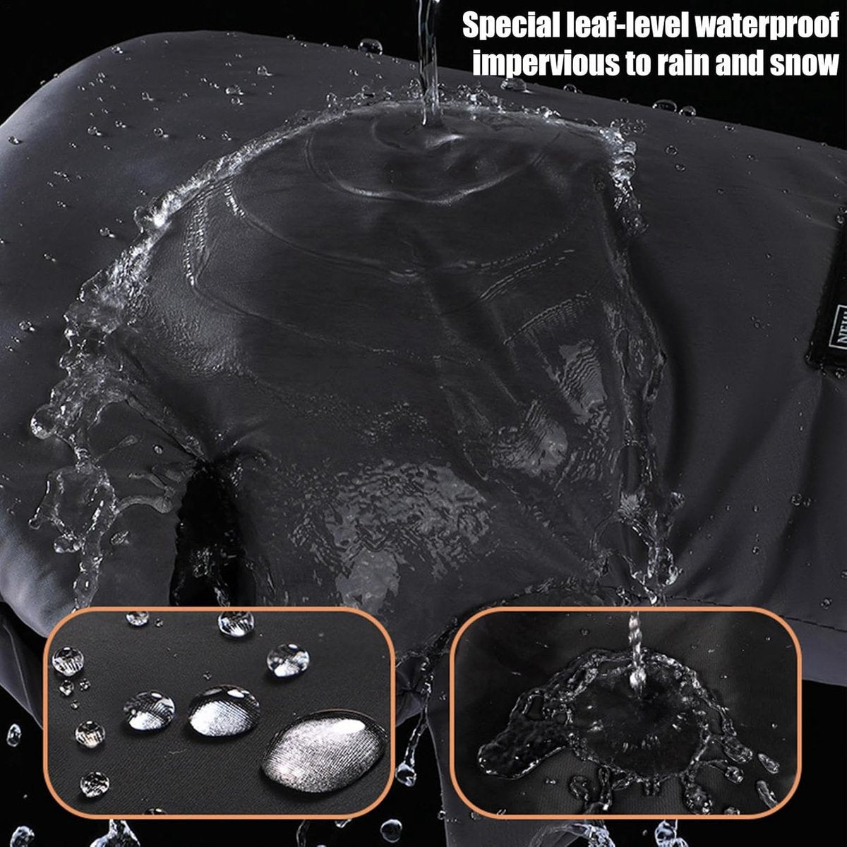 Cycling Gloves - Extra Padded Cycling Gloves - Warm Gloves - Cycling Gloves - Scooter Gloves - Hand Warmers - Cycling Accessories - With Reflective Strips - Winter - Windproof - Waterproof （Black）