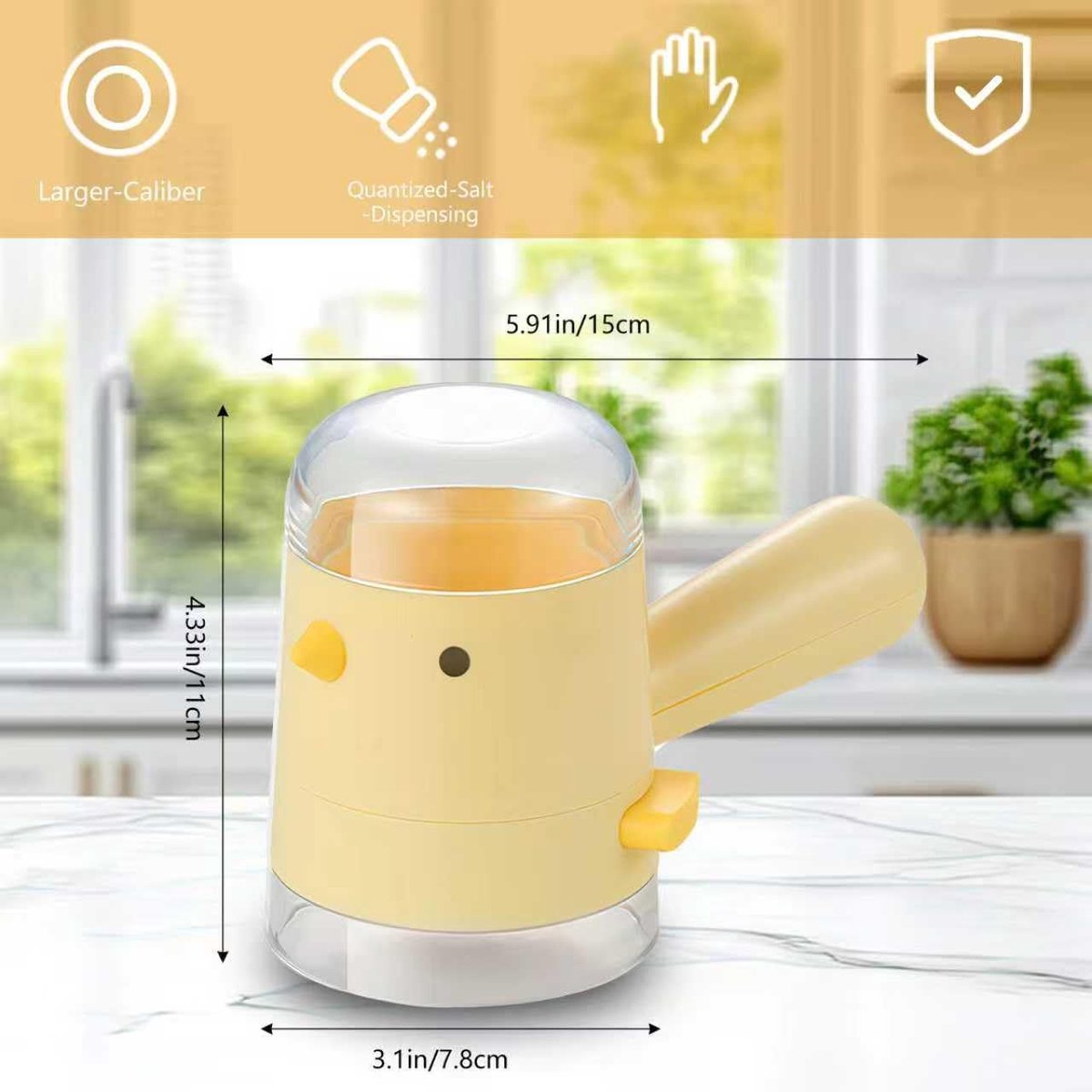 Spice jars - salt or pepper jars - refillable spice dispensers - 85 grams - beautiful kitchen accessories - for on the table or while cooking, decorative and functional