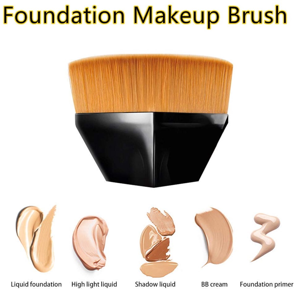 Foundation Brush - 2-Pack Multifunctional Face Brushes - Perfect for blending liquid cream or flawless foundation (black/pink)