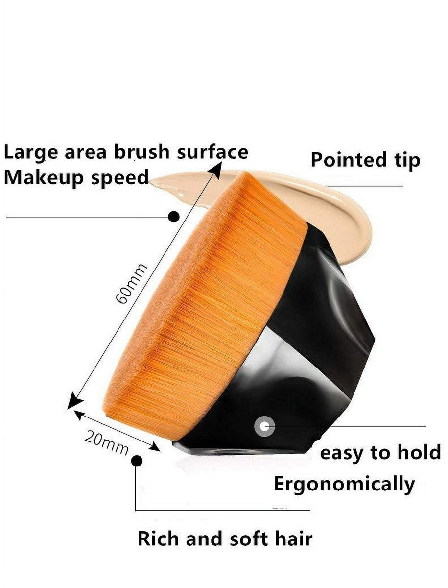 Foundation Brush - 2-Pack Multifunctional Face Brushes - Perfect for blending liquid cream or flawless foundation (black/pink)