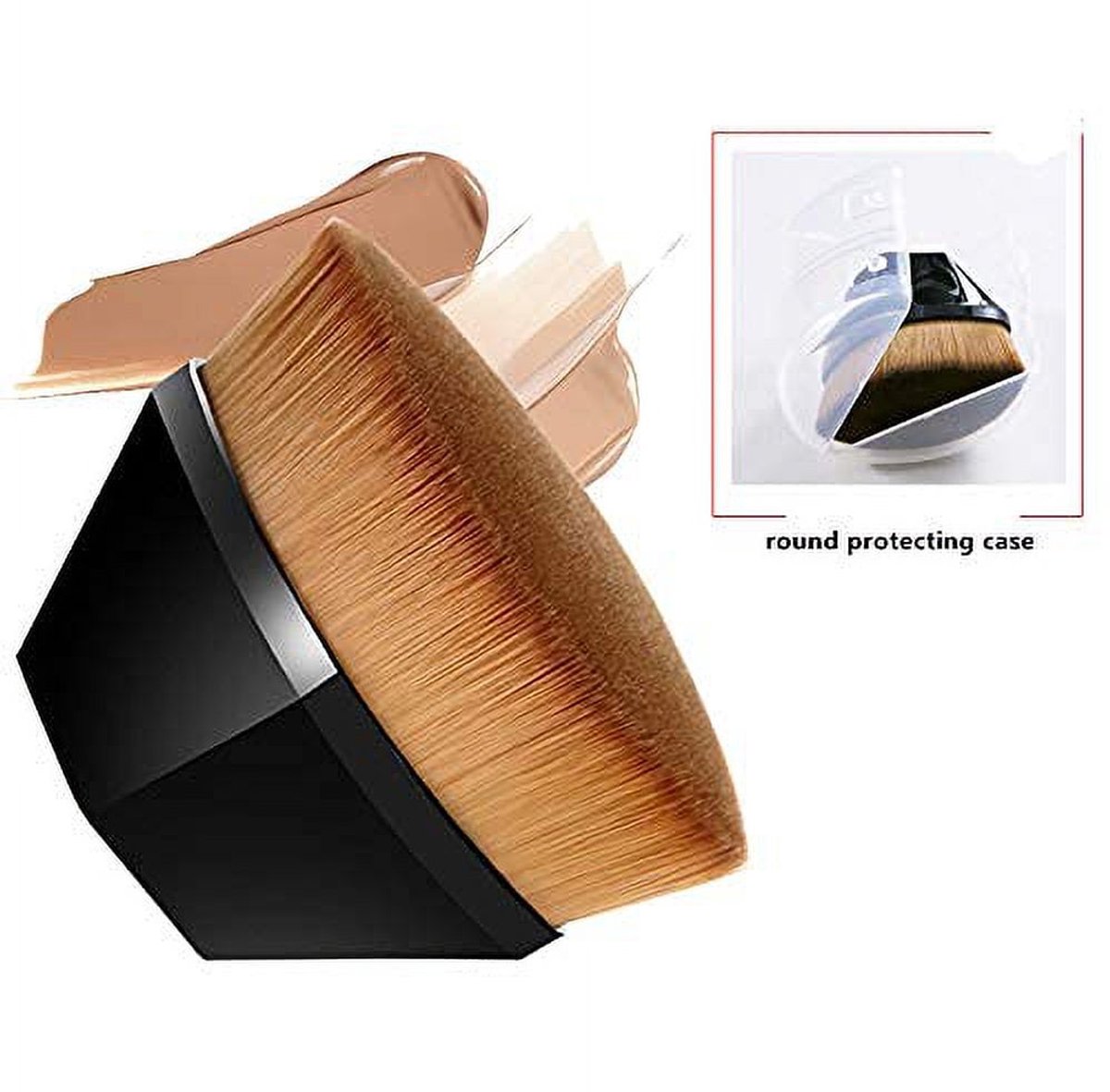 Foundation Brush - 2-Pack Multifunctional Face Brushes - Perfect for blending liquid cream or flawless foundation (black/pink)