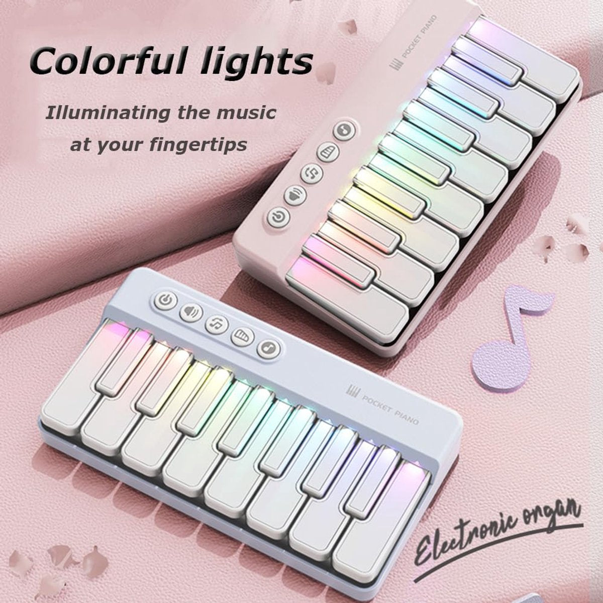 Mini Keyboard Piano - Piano for Kids - Toys for Children - Educational Toys - Portable Pocket Piano - White