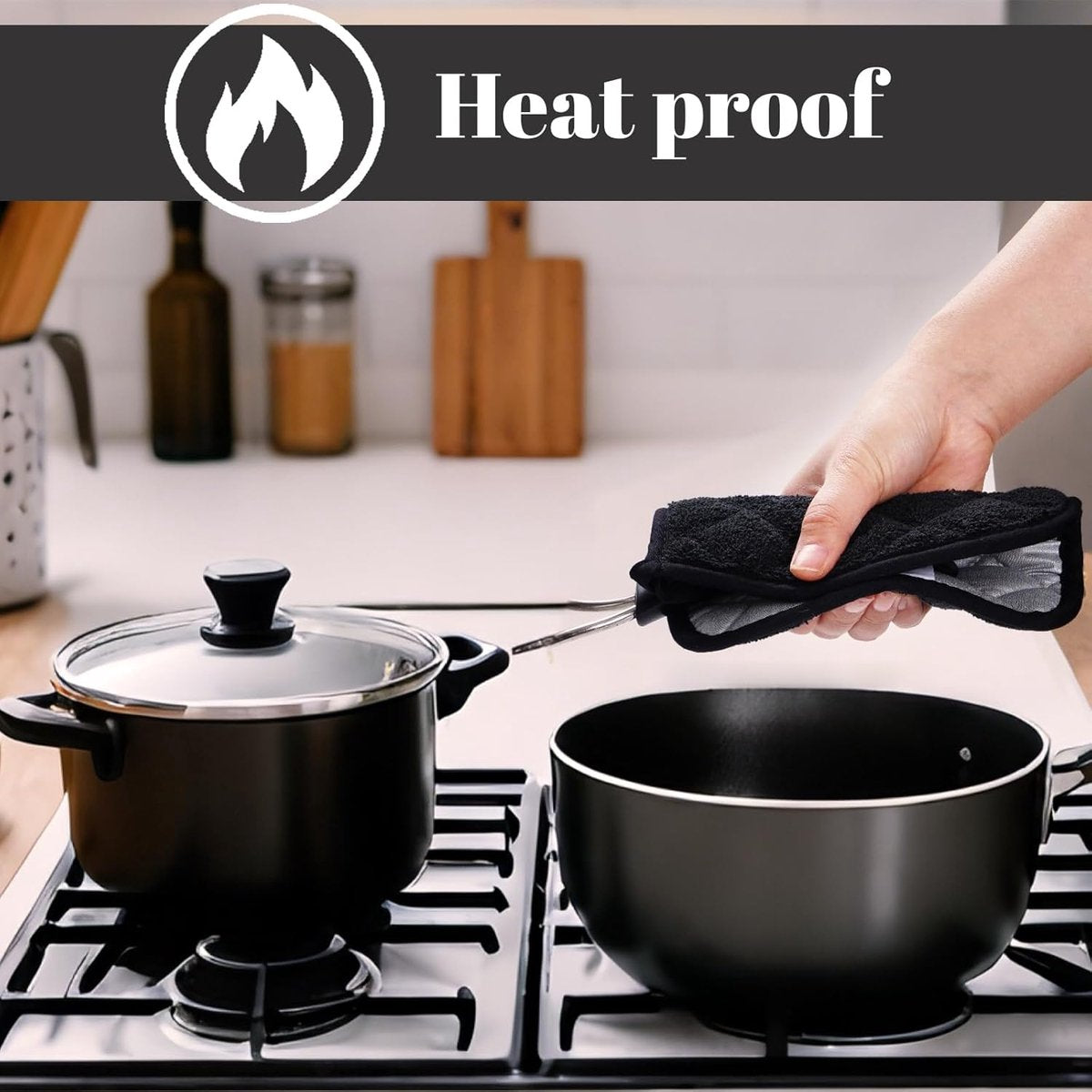 Set of 2 heat insulation mats - thickened - heat insulation mat - anti-scalding - microwave gloves - silver cloth - pot holder