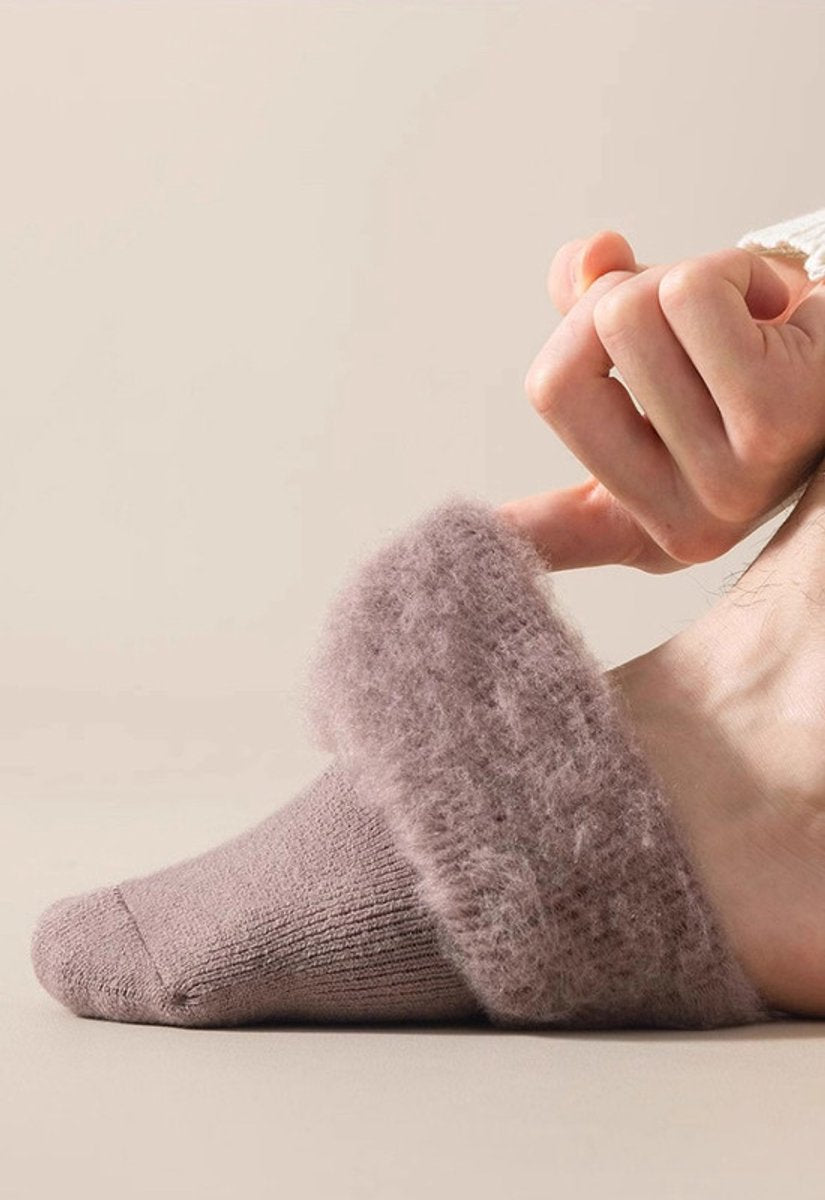 Thick Winter Socks Men - House Socks - Fluffy Socks - Casual Socks - Work Socks - 6-Pack Socks Men 43 46 - Size 40-46 - Black, White, Gray