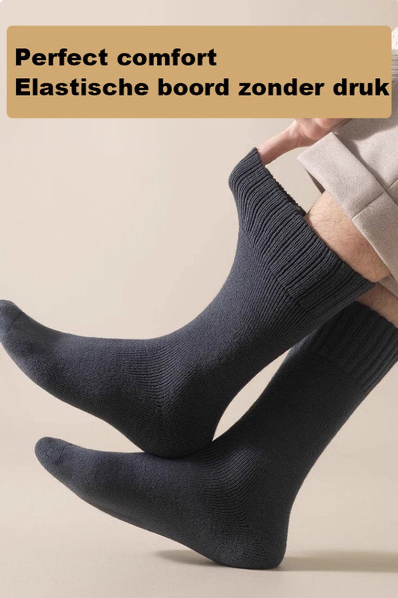 Thick Winter Socks Men - House Socks - Fluffy Socks - Casual Socks - Work Socks - 6-Pack Socks Men 43 46 - Size 40-46 - Black, White, Gray