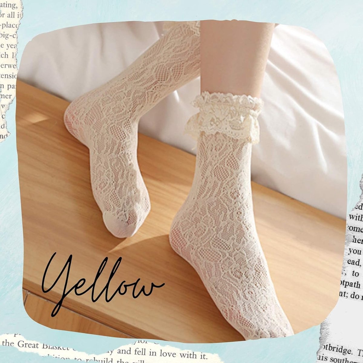 Socks - 5 Pairs of Pleated Ankle Socks for Women - Lace Trim - Pleated Sock Set - Cute Princess Anklet (Colorful Rose)