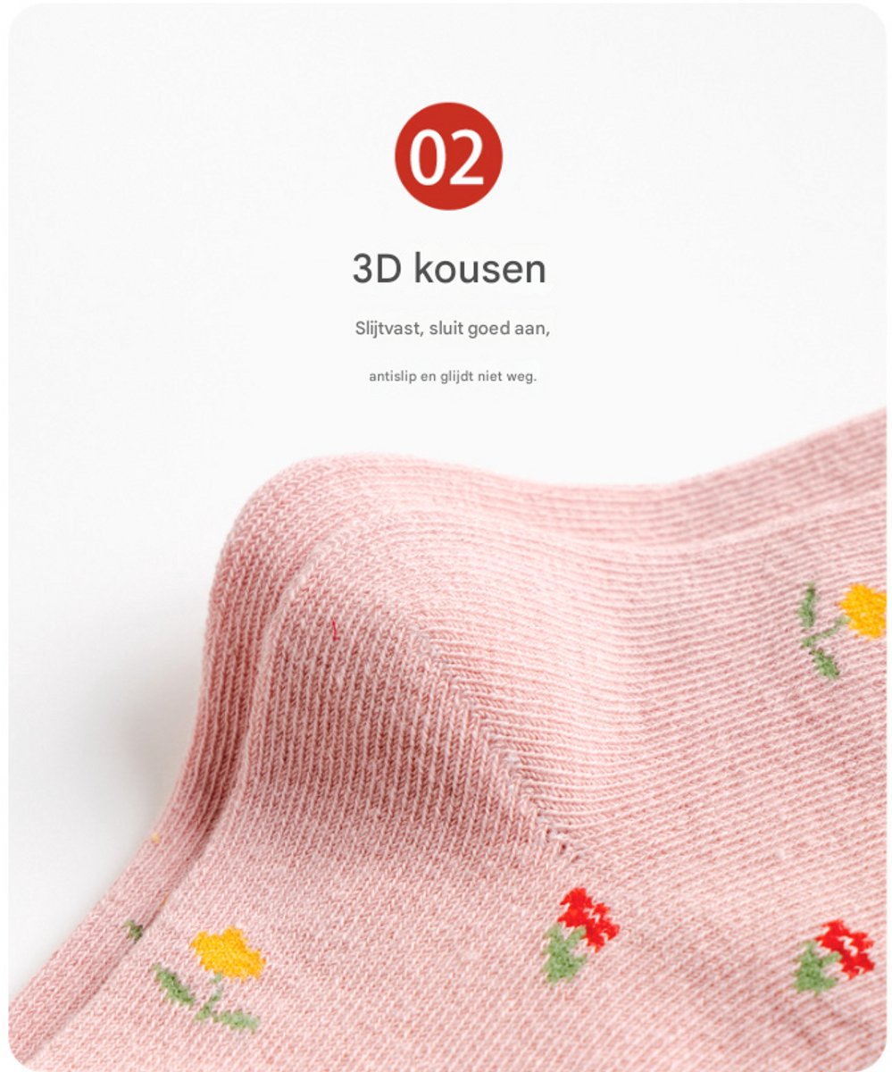 5 pairs of children's socks - Short socks for boys and girls, cotton, suitable for medium to large children - Size S (1-3 years), recommended shoe size 21-24