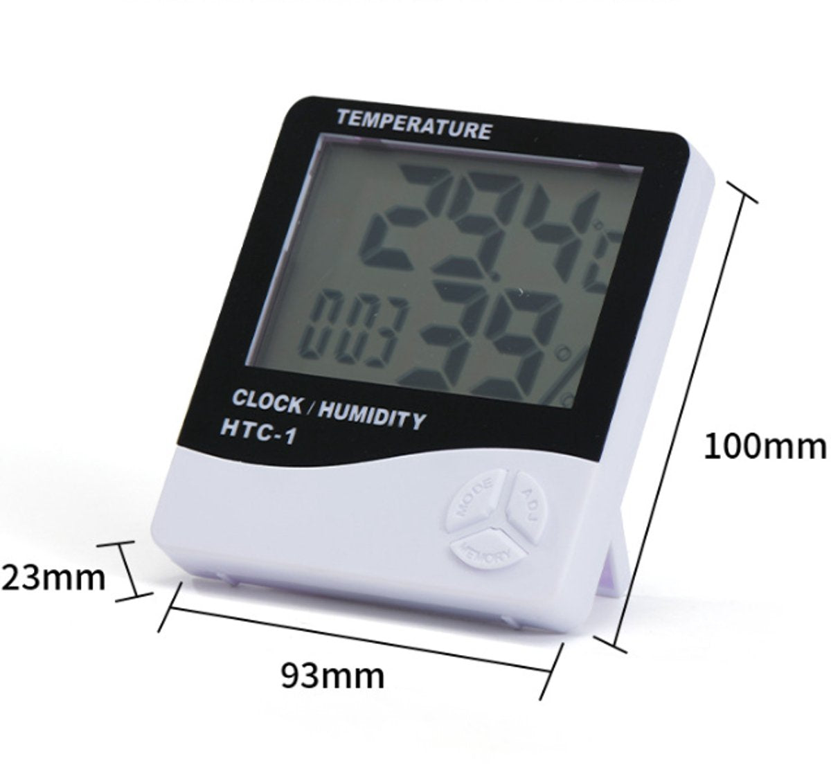 HTC-1 Home Thermometer with Electronic Alarm Clock - Creative Thermometer and Hygrometer with Large Screen - Portable Visual Alarm Clock