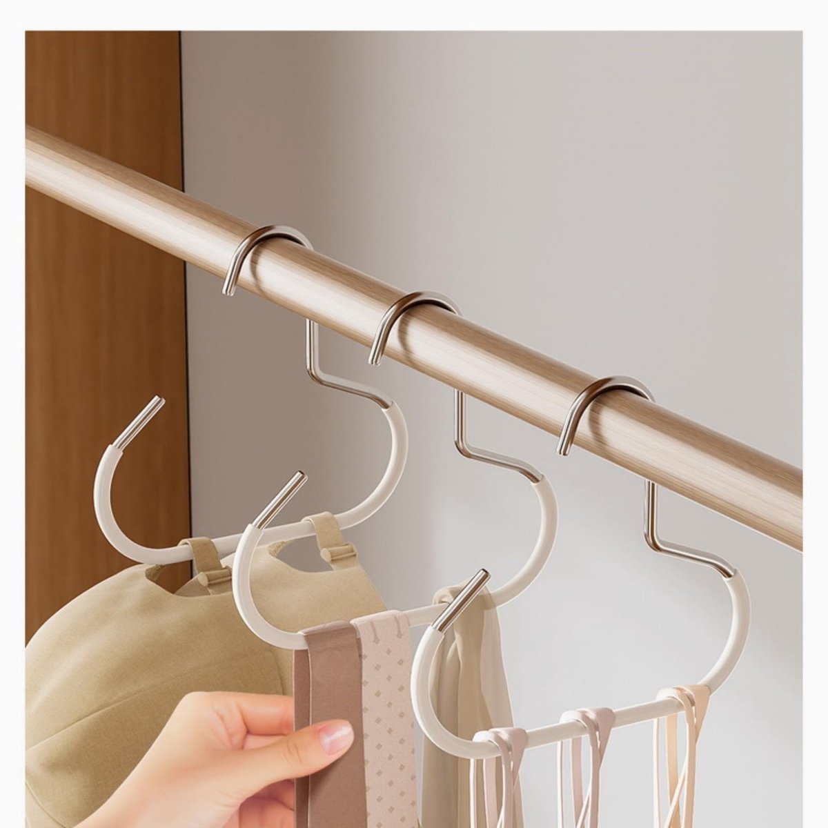 10-pack - Non-slip - Space-saving - Storage rack - Wardrobe belt/scarf hooks - Suitable for displaying hats, vests, ties, shawls (white)
