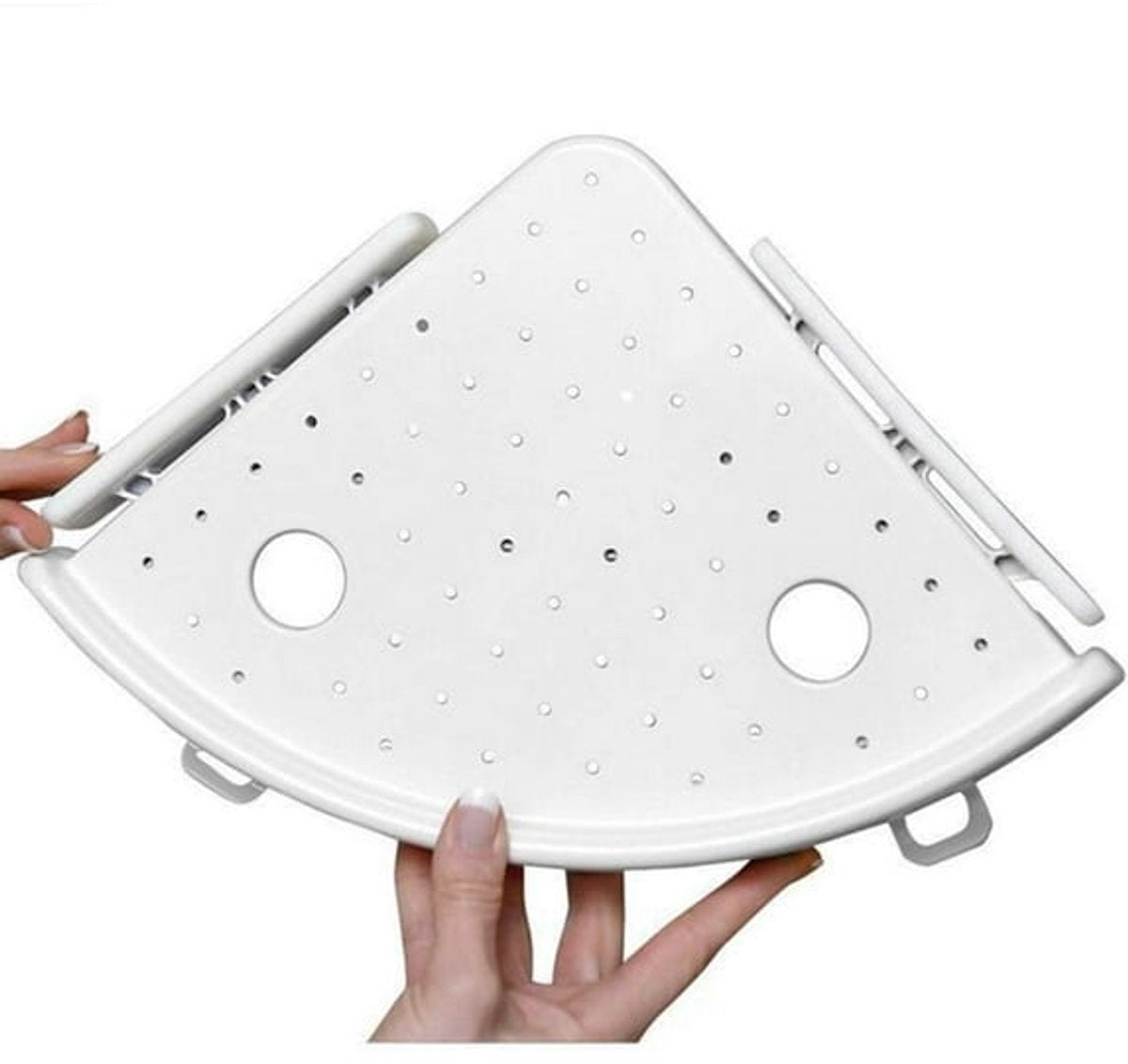 Triangular Shelf - Storage Rack - Bathroom Corner Shelf Triangular Handle Wall Mounting Bracket - Suitable for Kitchen and Bathroom Strong Suction Wall Mounted Shelf Storage Basket (No Drilling Required)