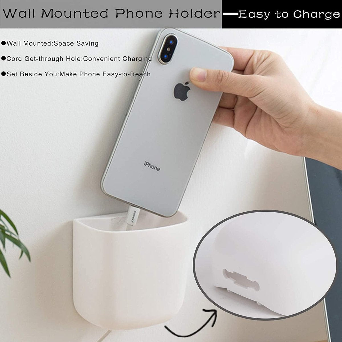 Pencil Holder - Self-Adhesive Wall Pencil Holder - Highlighter - Writing Tool Organizer - Storage - Whiteboard - Home Office - White - Set of 2