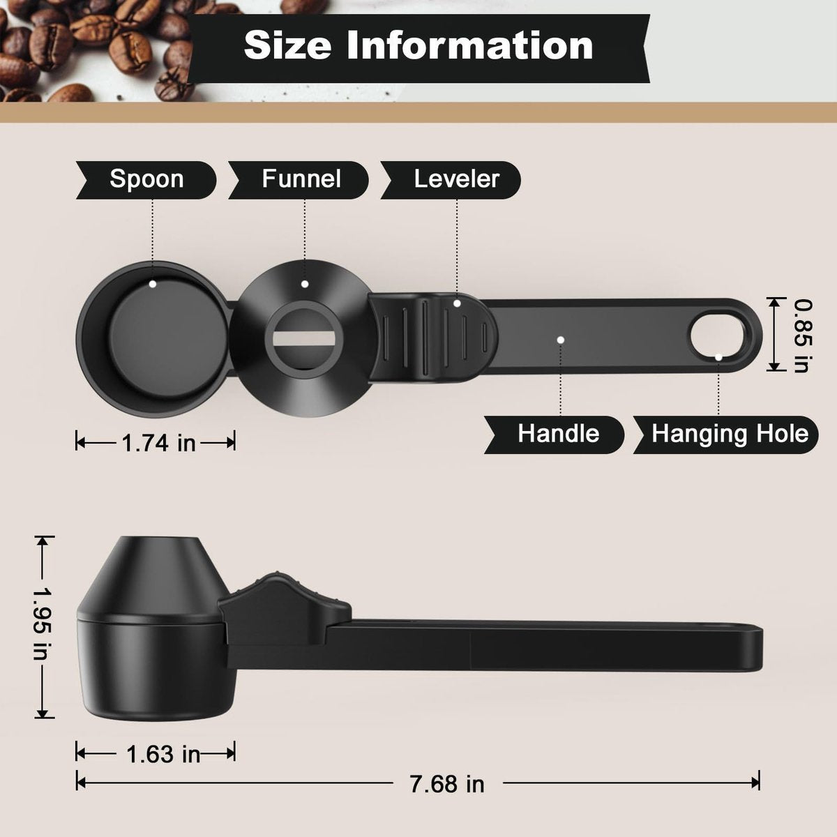 Coffee Scoop – Measuring Spoon – Coffee Accessories – Coffee Measuring Spoon | A Spoon with a Funnel – Scoops – Coffee Scoop