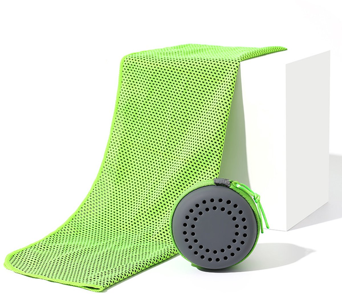 Cooling Towel for Summer &amp; Sports - Quick-Drying &amp; Cooling - Quick-Drying Towels - Cooling Towels for Running - With Storage Box - 30x60 cm (Children) Green