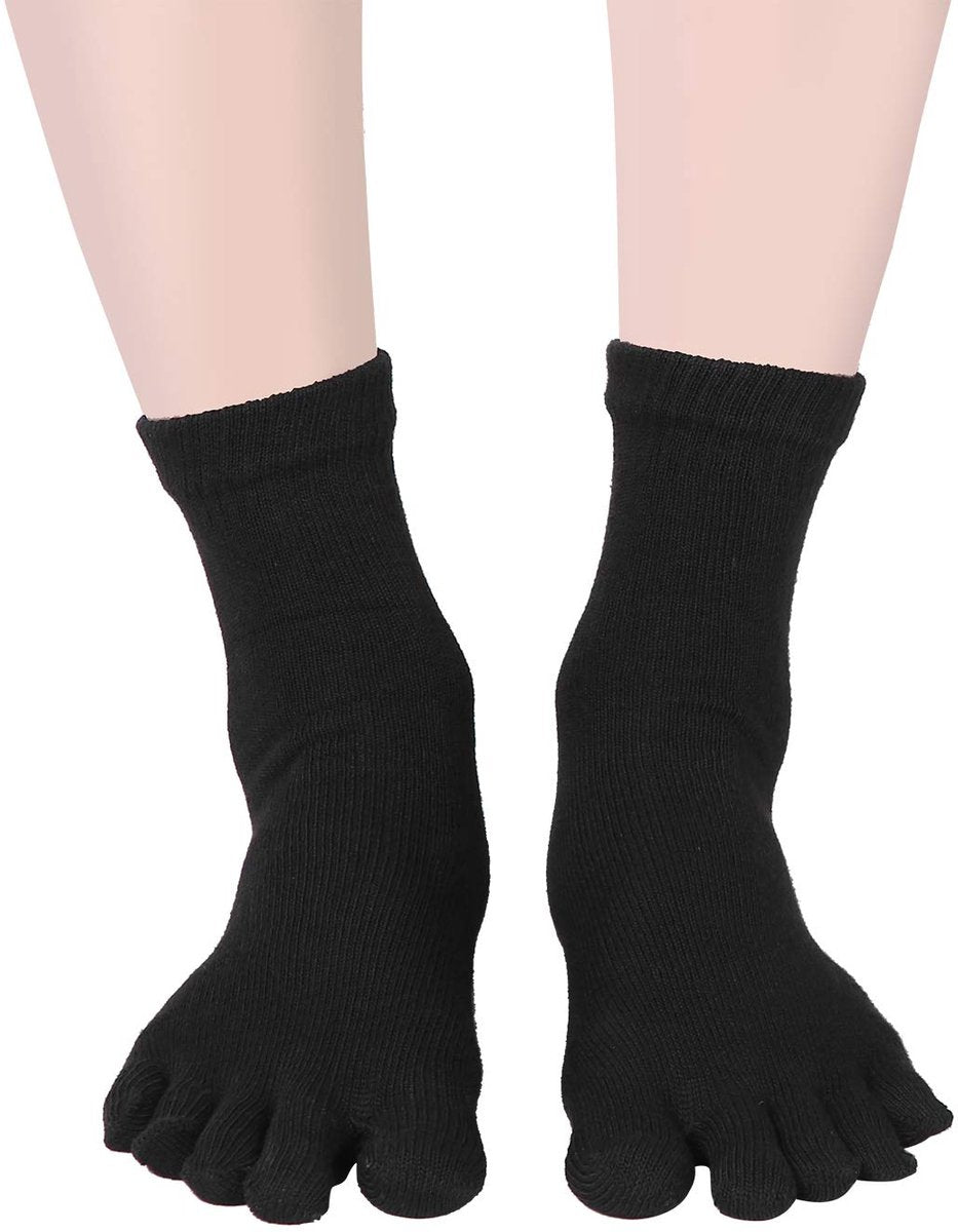 Socks - Pack of 5 pairs - Split Toe Socks - Breathable - Men's Socks - Sports Socks (Black)