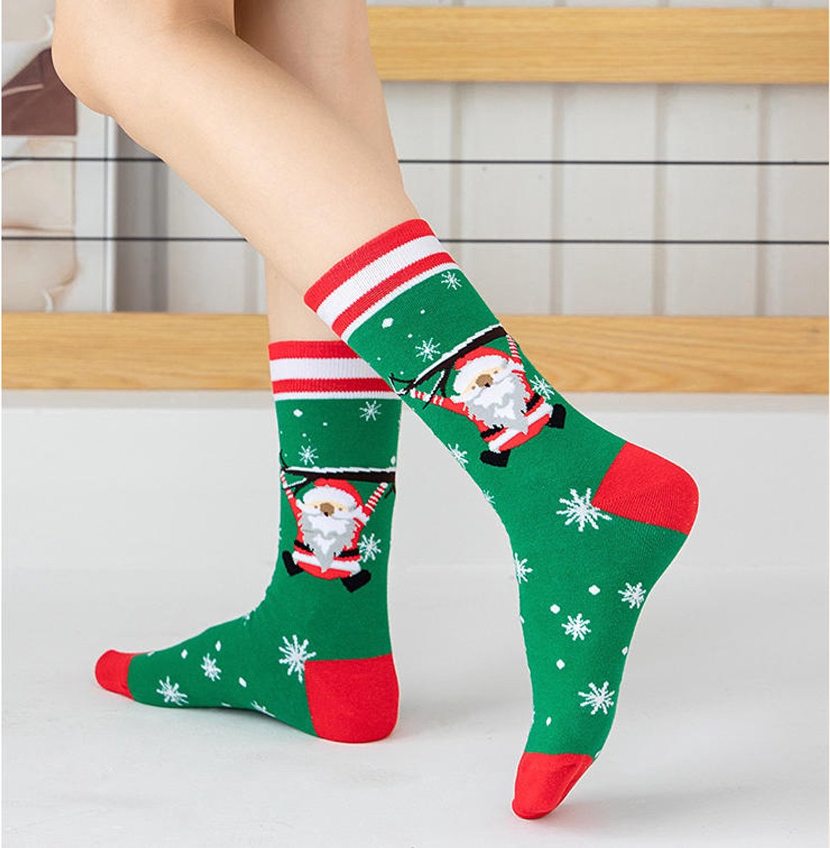 Socks - 4 pairs - House socks - Christmas socks - Gift set - Cotton socks with Santa Claus and snowman - Christmas socks - Christmas gift - Birthday gift