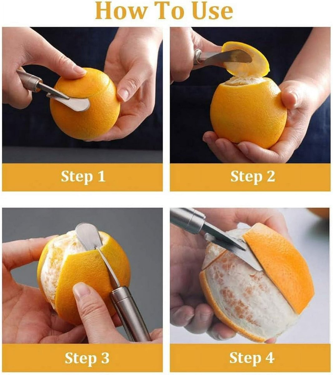 Orange Peeler - Stainless Steel Slicer - Paring Knife - Fruit Tools - Kitchen Gadgets