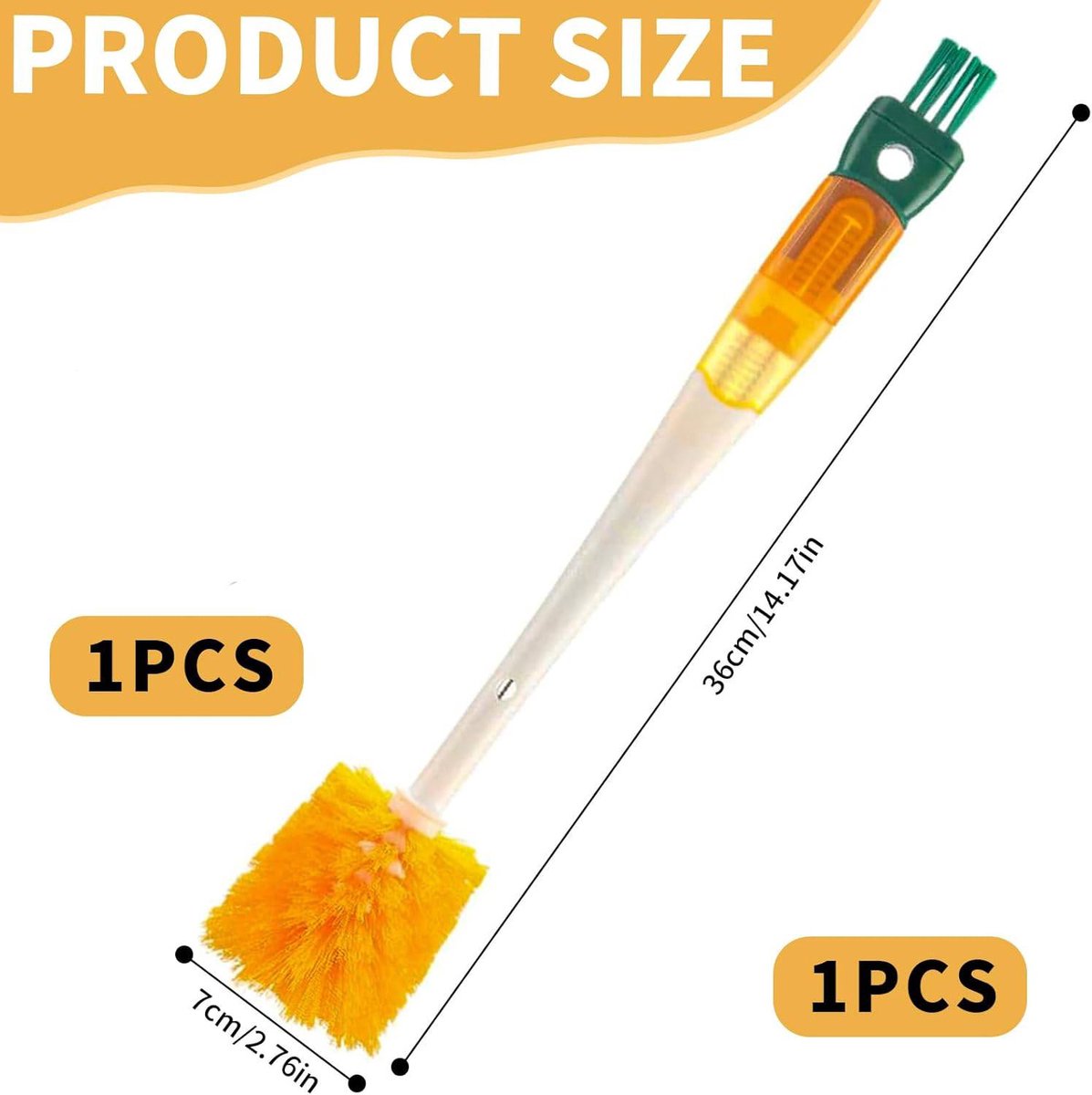 Bottle Brush - 5-in-1 Bottle Brush - Bottle Brush for Babies - Suitable for all types of glass cups - Cleans cup rims, straws and other parts.