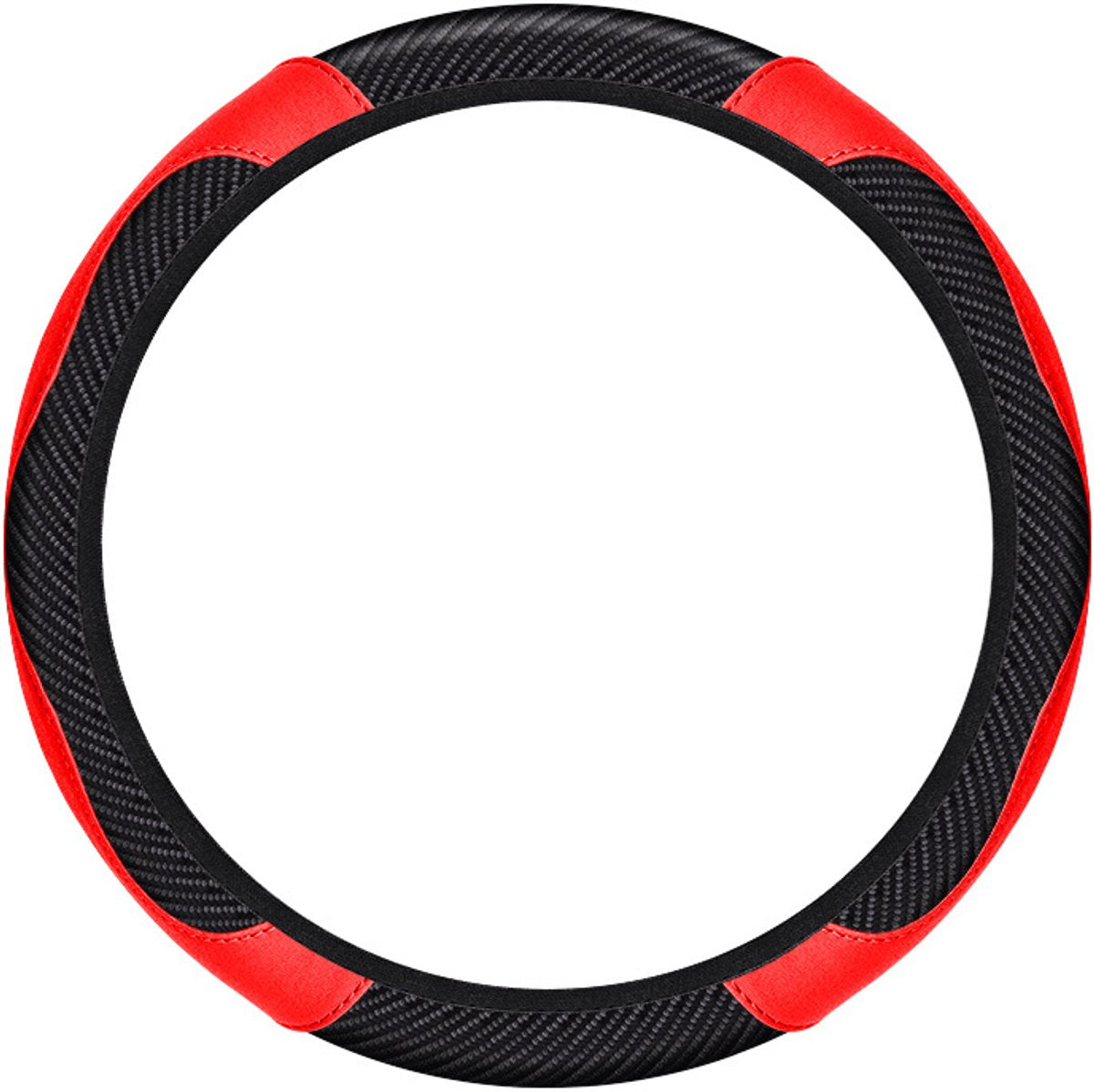 Steering wheel cover - car handle cover - non-slip handle cover - black and red - elastic steering wheel cover