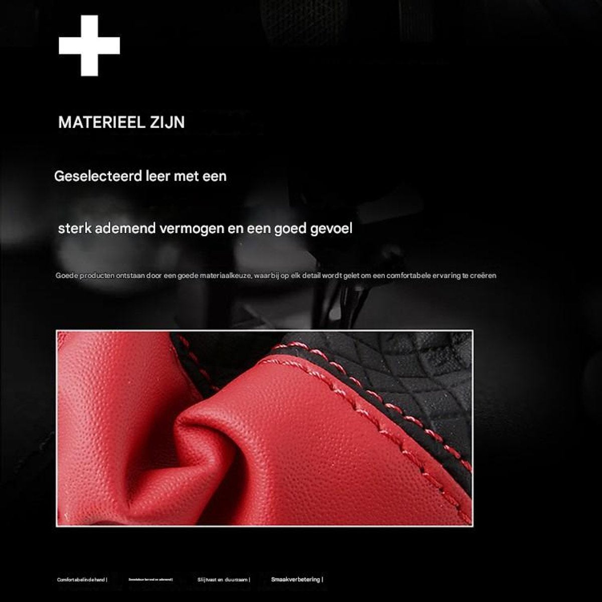 Steering wheel cover - car handle cover - non-slip handle cover - black and red - elastic steering wheel cover