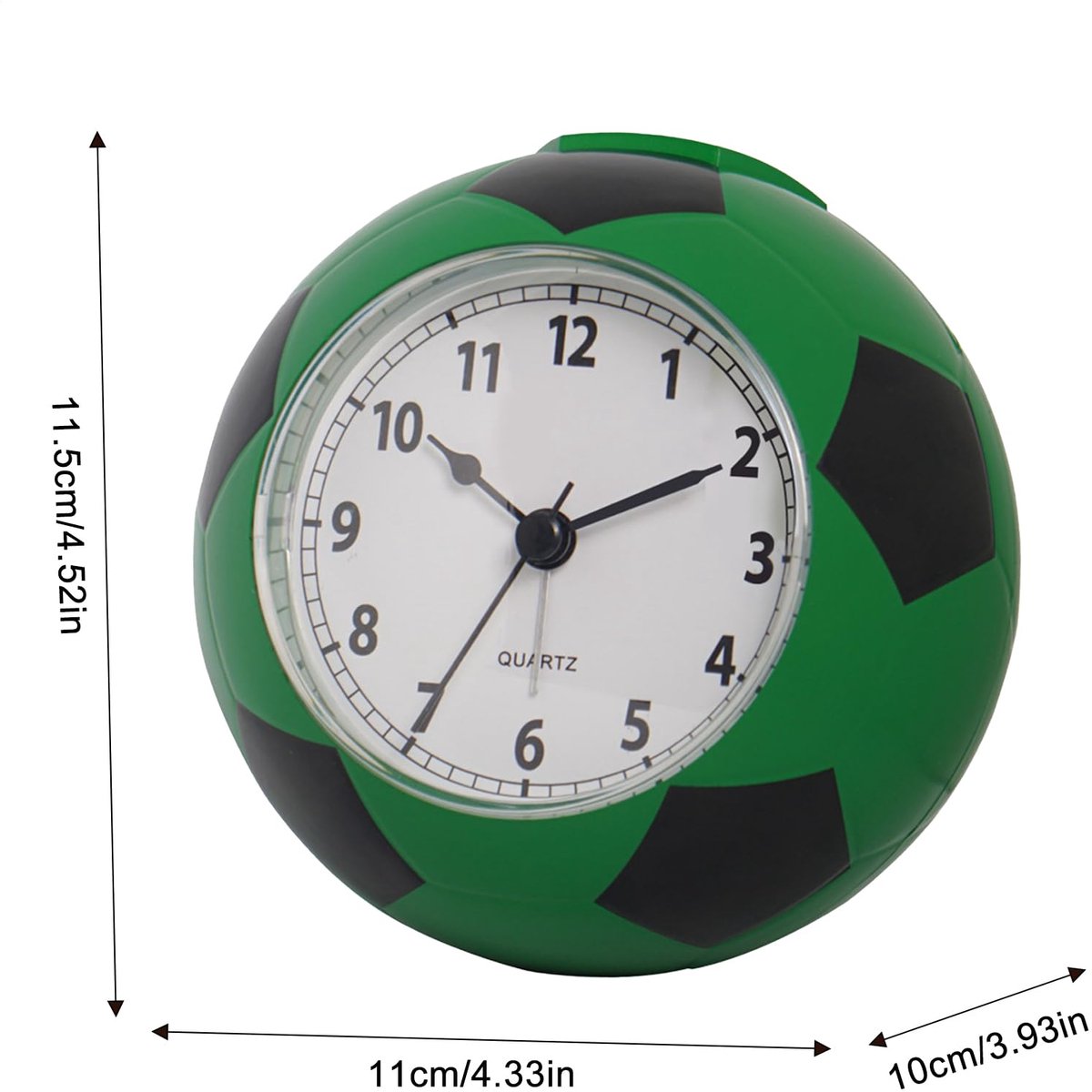 Football Alarm Clock - Silent - Non-ticking Desk Clock | Kids Bedside Clock | Cute football design, easy-to-read analog display, perfect for kids' bedrooms, great birthday gift for boys and girls - vegetable
