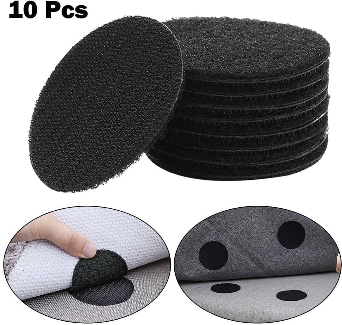 Set of 10 - Removable and Reusable - Trace-Free Adhesive - Sofa Cushion Fastener - Anti-Tread Mat for Bed Sheets