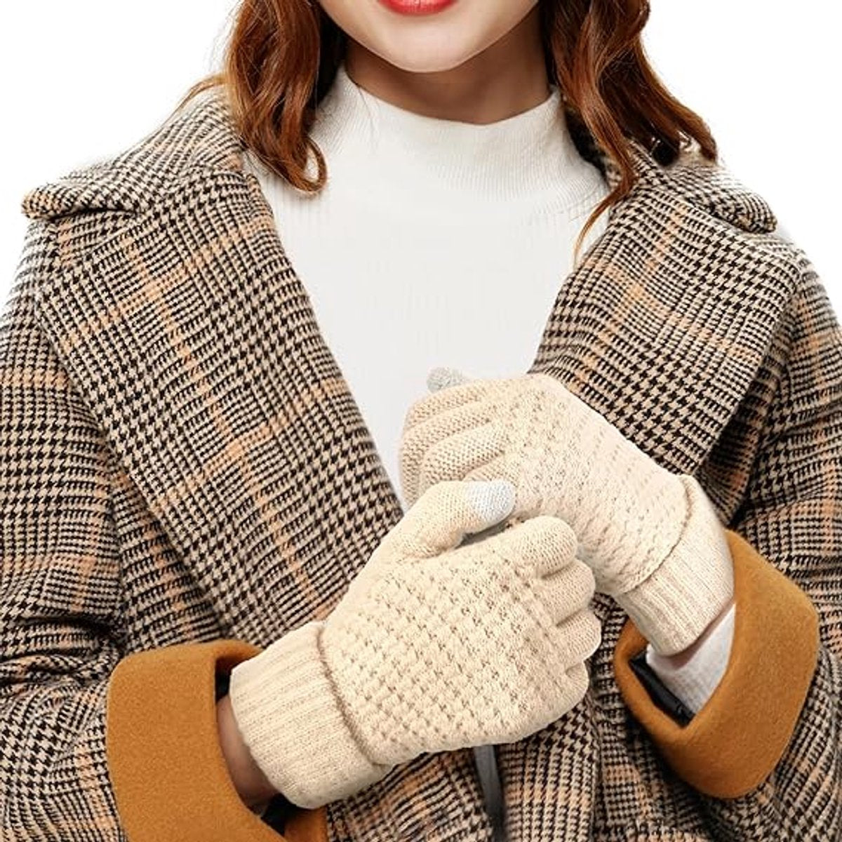 Winter Gloves - Two-pack - Men's Gloves - Warm and Soft - Winter Gloves with Touchscreen - Elastic Cuffs - Knitted Gloves - Suitable for Cold Weather (Black)