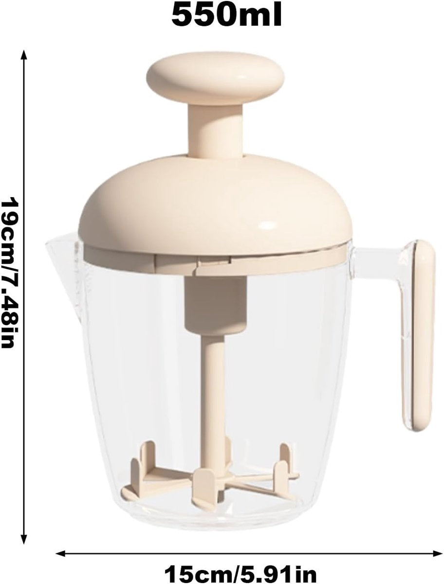Mixing Cup - Blender - Kitchen Tool - Whisk - Hand Press - Transparent Housing - Portable - Suitable for mixing batter, smoothies, cream, butter, etc.