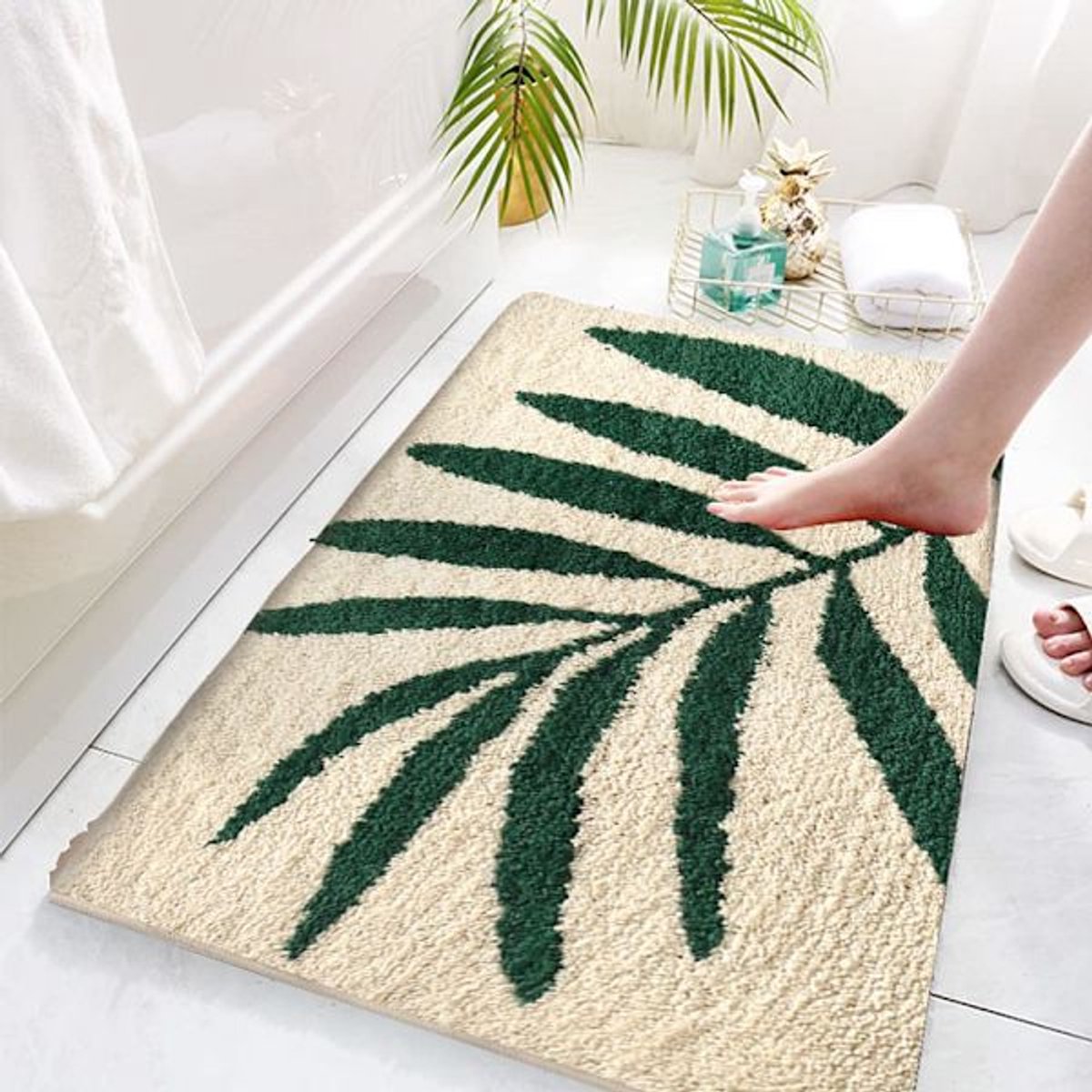 Non-slip bath mat - Indoor/outdoor living room - kitchen - bedroom non-slip - bath mat - soft and absorbent bath mat (40*60cm)