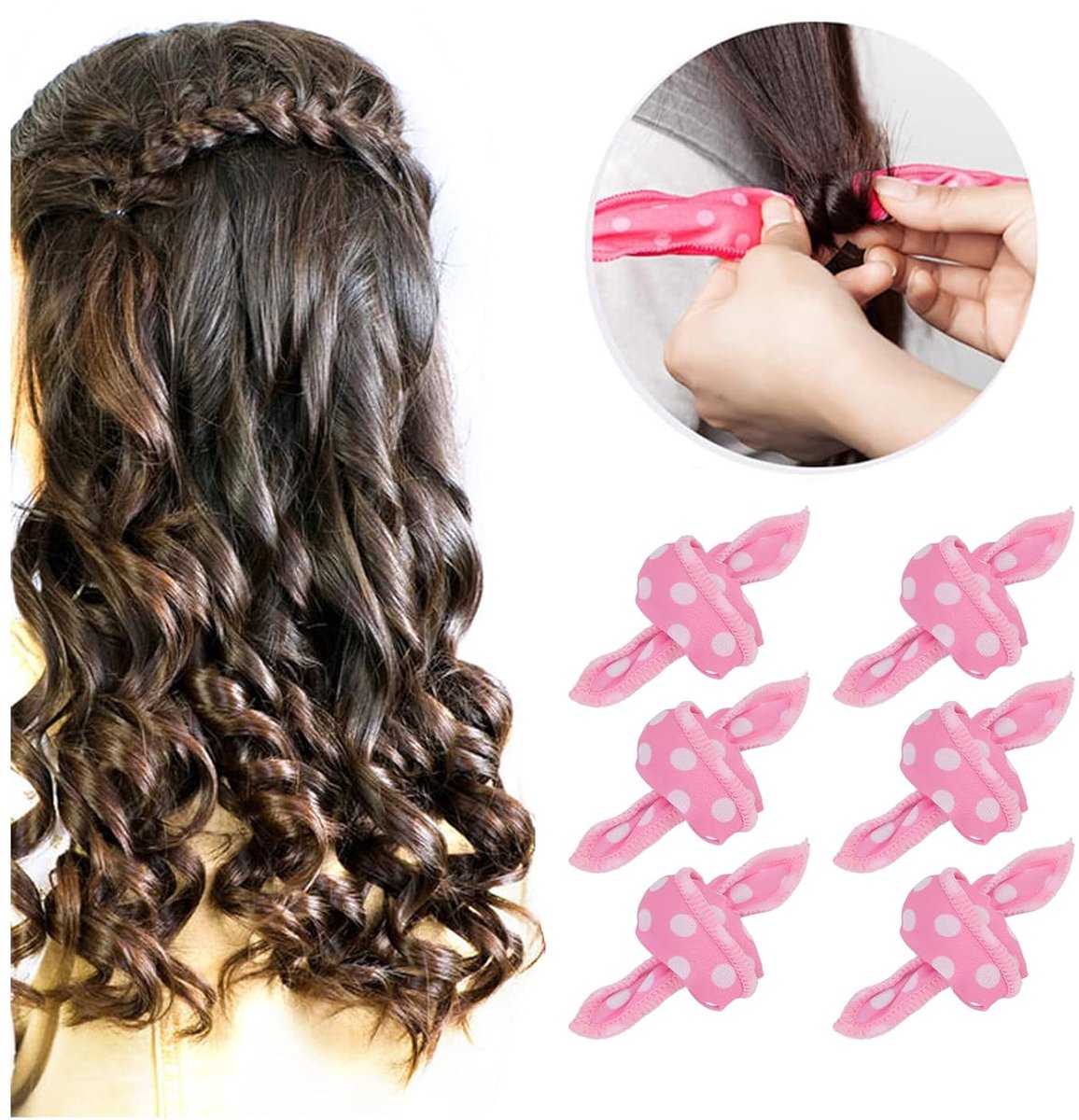 Curling Iron - 20 pieces - Curling iron with sponge - Curling iron for short hair - No heating required - Spiral curling iron - Mini curling iron - Soft and elastic sponge material - Styling tools hair - DIY hair styling tools for women