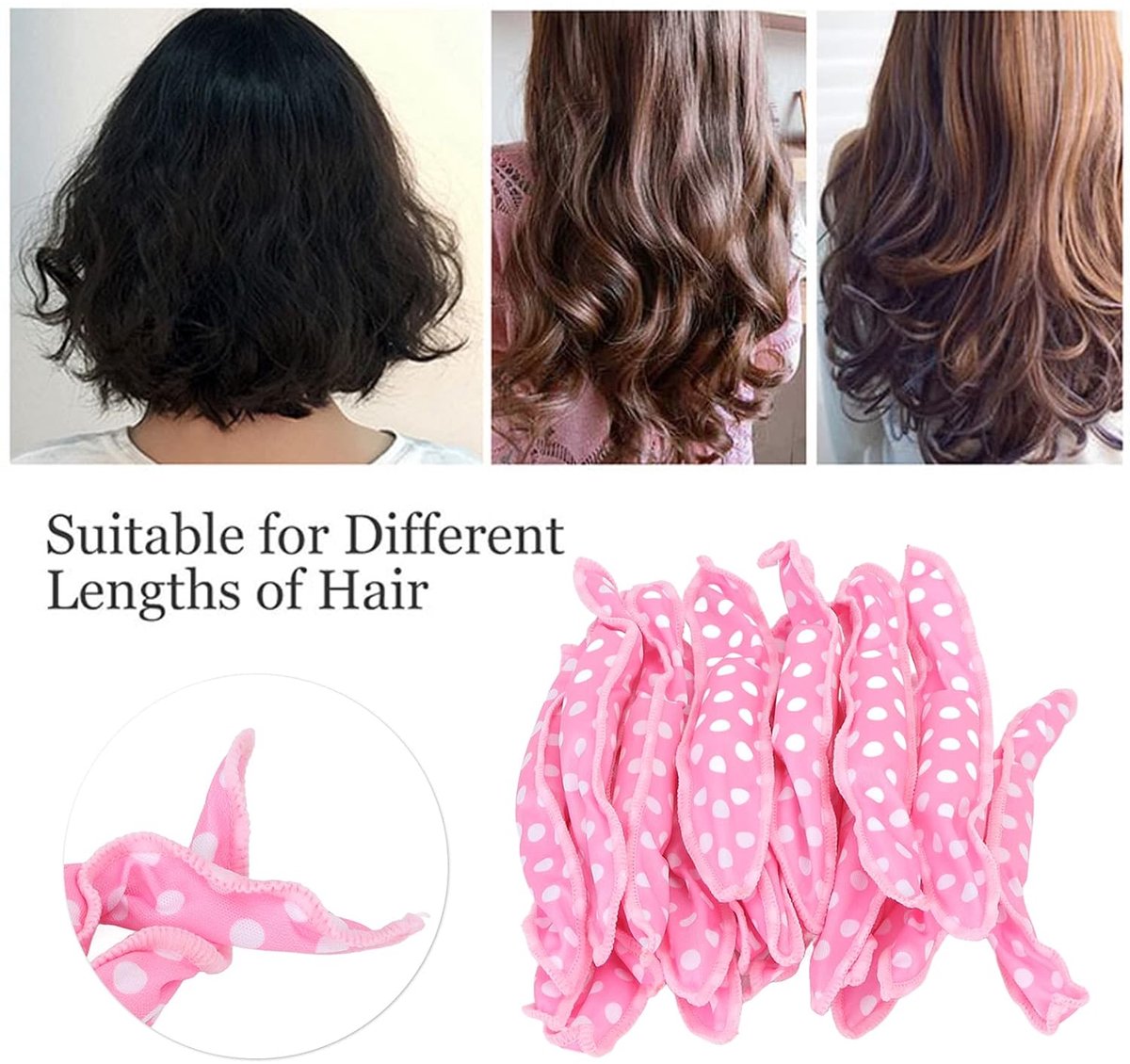 Curling Iron - 20 pieces - Curling iron with sponge - Curling iron for short hair - No heating required - Spiral curling iron - Mini curling iron - Soft and elastic sponge material - Styling tools hair - DIY hair styling tools for women