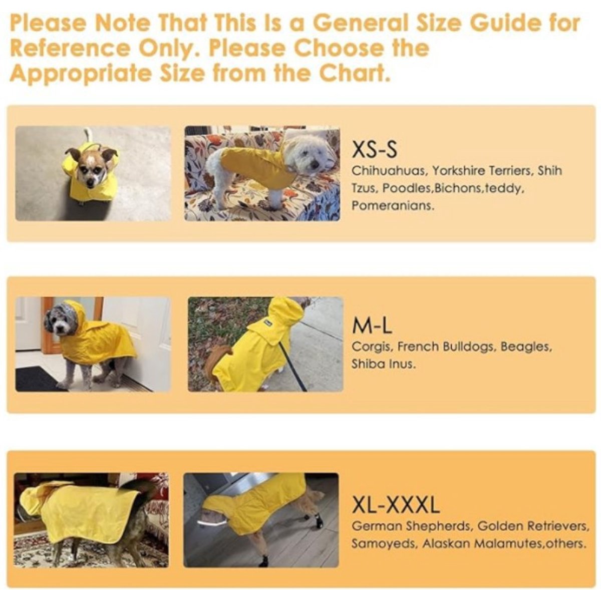 Dog Raincoat - Adjustable - Transparent Hood - Double Layer Dog Raincoat - Reflective Stripes - Storage Compartment - Dog Poncho - Size Large