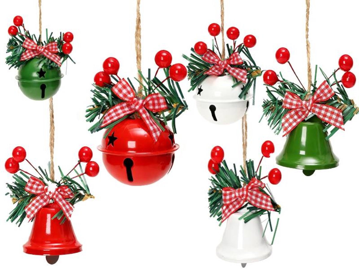 Christmas Bells - 6 - Christmas Tree Decorations - Metal Bells - Christmas Decorations - DIY Metal Bell Hangers