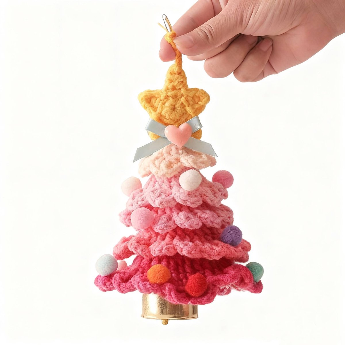 Christmas Decorations - Crochet Christmas Tree Bell Decorations - Small Christmas Decorations - Car Decorations - Christmas Tree Decorations - Ornaments - Specimens - Style A