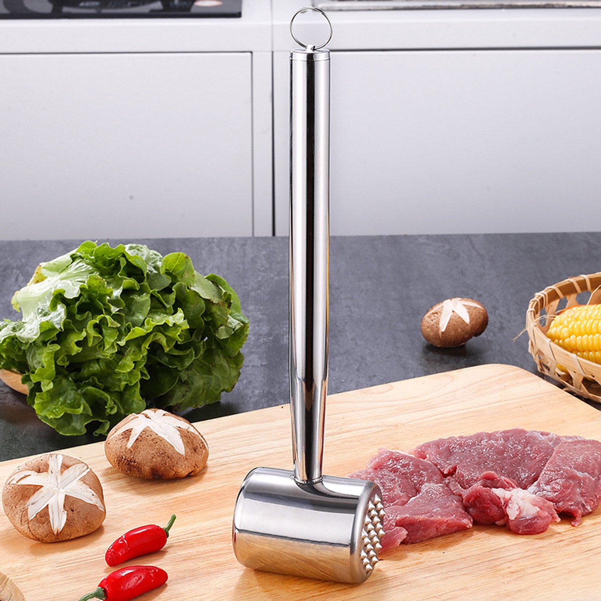 Meat Tenderizer - Household Stainless Steel Meat Tenderizer - Steak Hammer - Stainless Steel Meat Tenderizer - Kitchen Utensils - Pork Chop Tenderizer - Beef Tenderizer