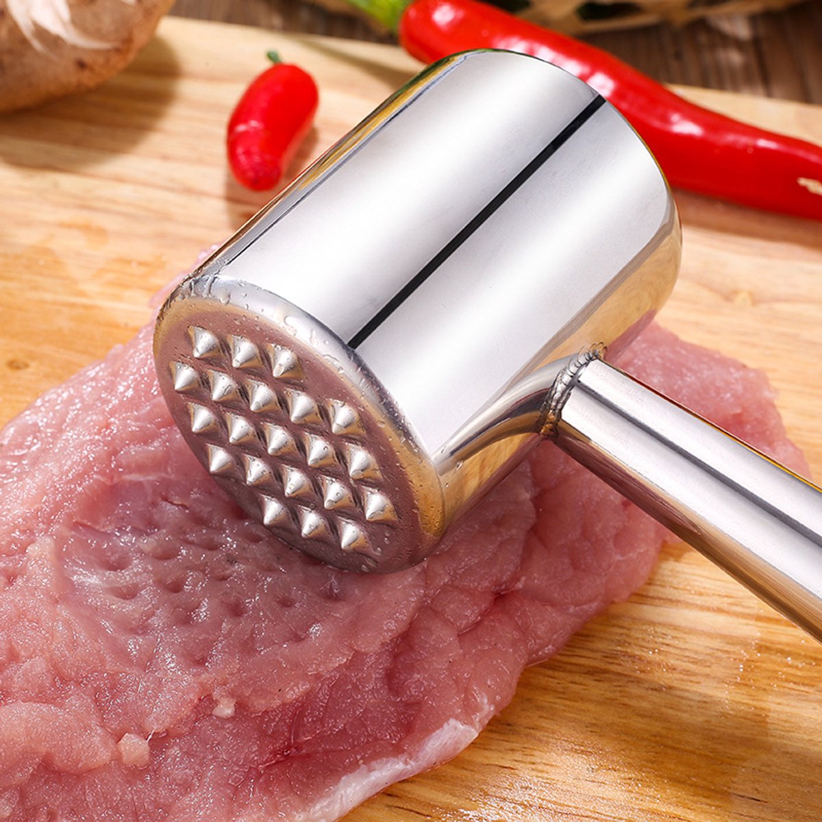 Meat Tenderizer - Household Stainless Steel Meat Tenderizer - Steak Hammer - Stainless Steel Meat Tenderizer - Kitchen Utensils - Pork Chop Tenderizer - Beef Tenderizer