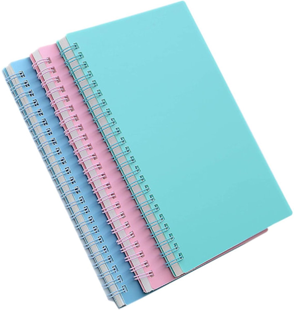 Notebooks - Spiral Colors - Minimalist Style and Lines Notebooks - Double Spiral Notebooks - 3-Pack