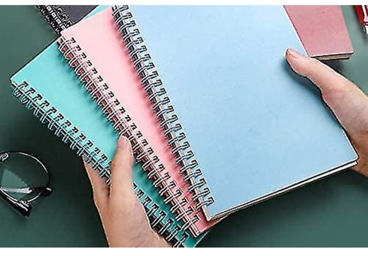 Notebooks - Spiral Colors - Minimalist Style and Lines Notebooks - Double Spiral Notebooks - 3-Pack