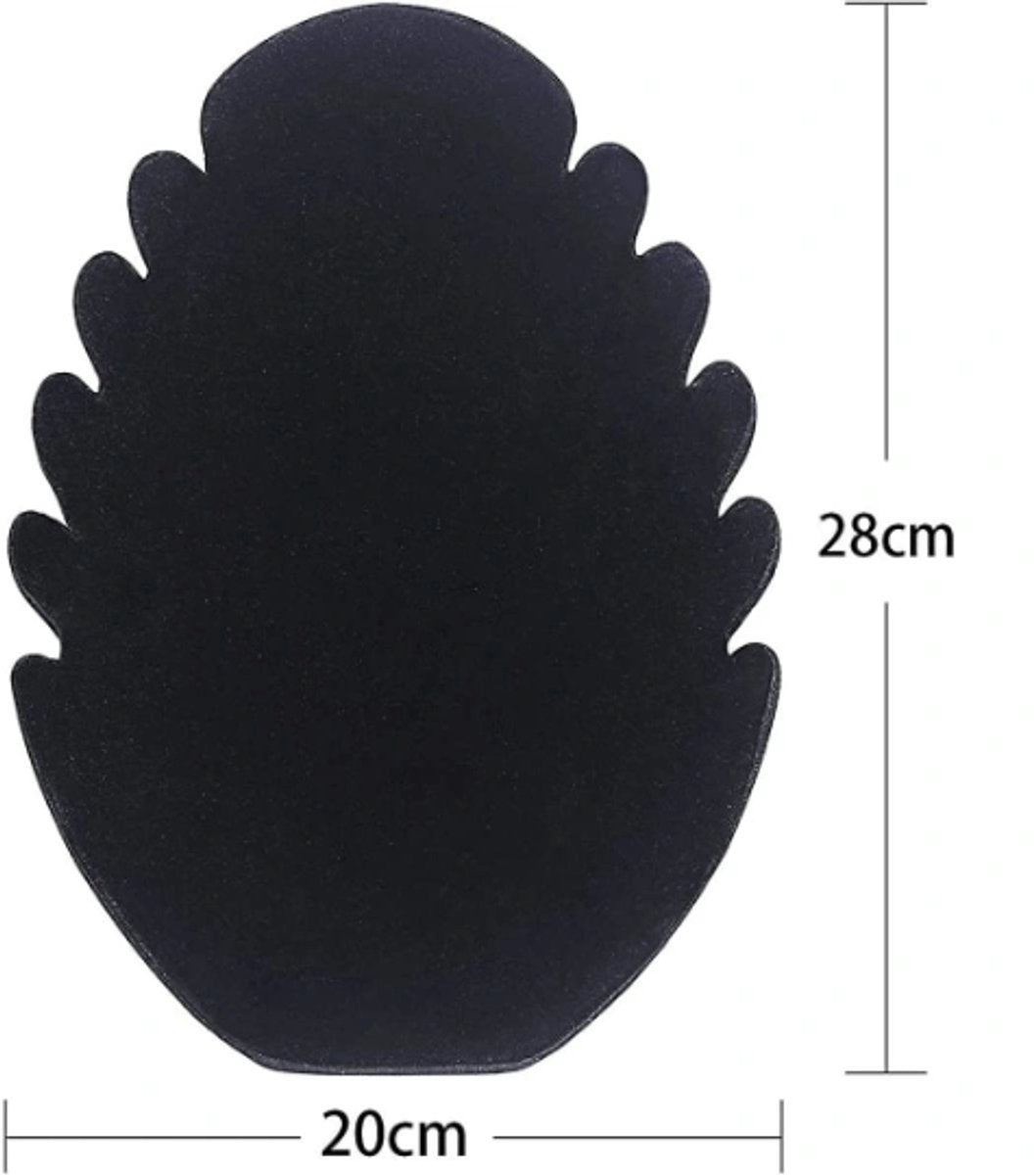 Set of two - Necklace display rack with 5 compartments - Velvet fabric - for hanging necklaces and storing jewelry