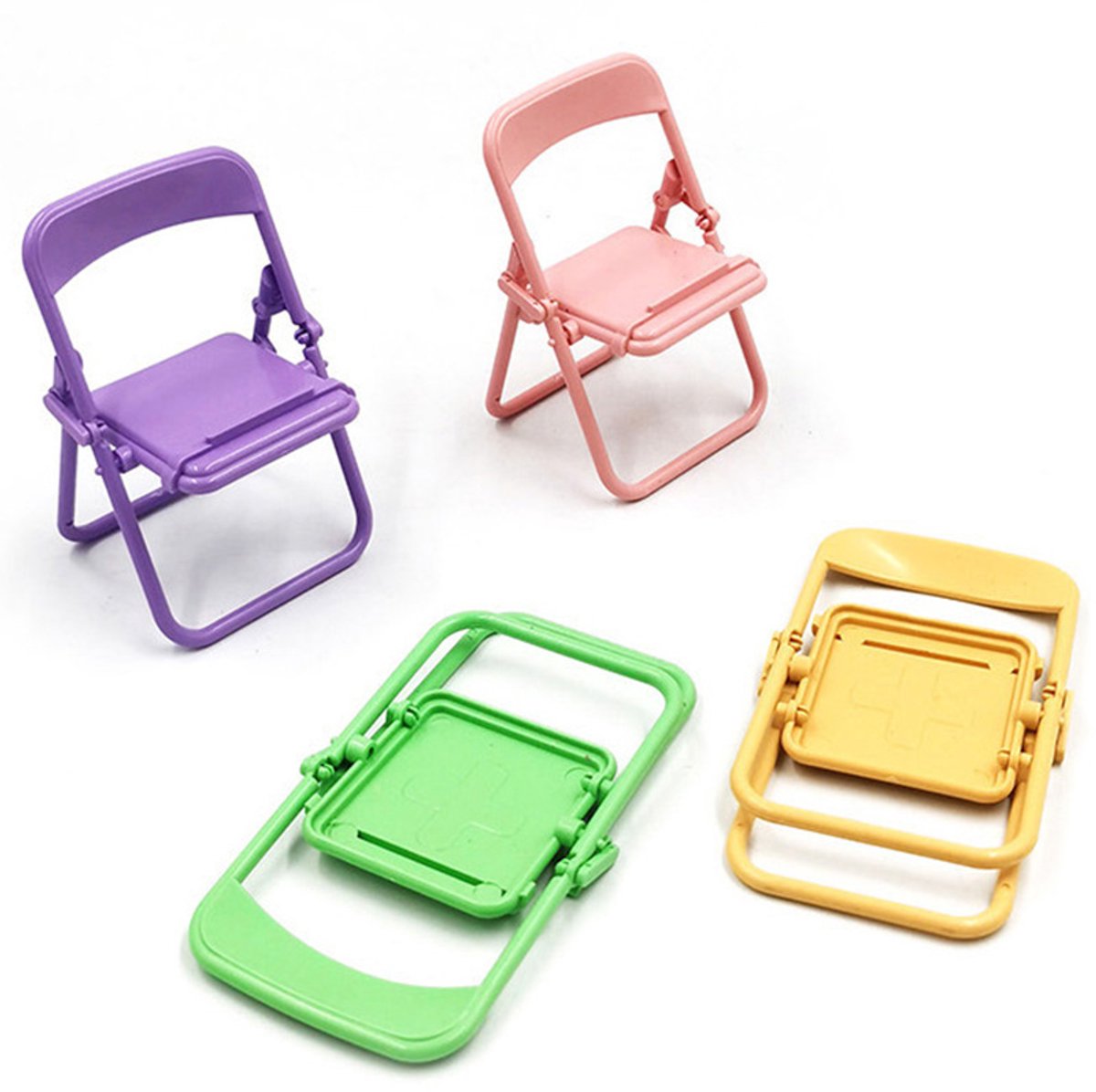 Creative Phone Holder - Foldable - Desktop - Macaron Color - Stool Stand - Ornament - Portable Lazy Stand - 5 Pieces