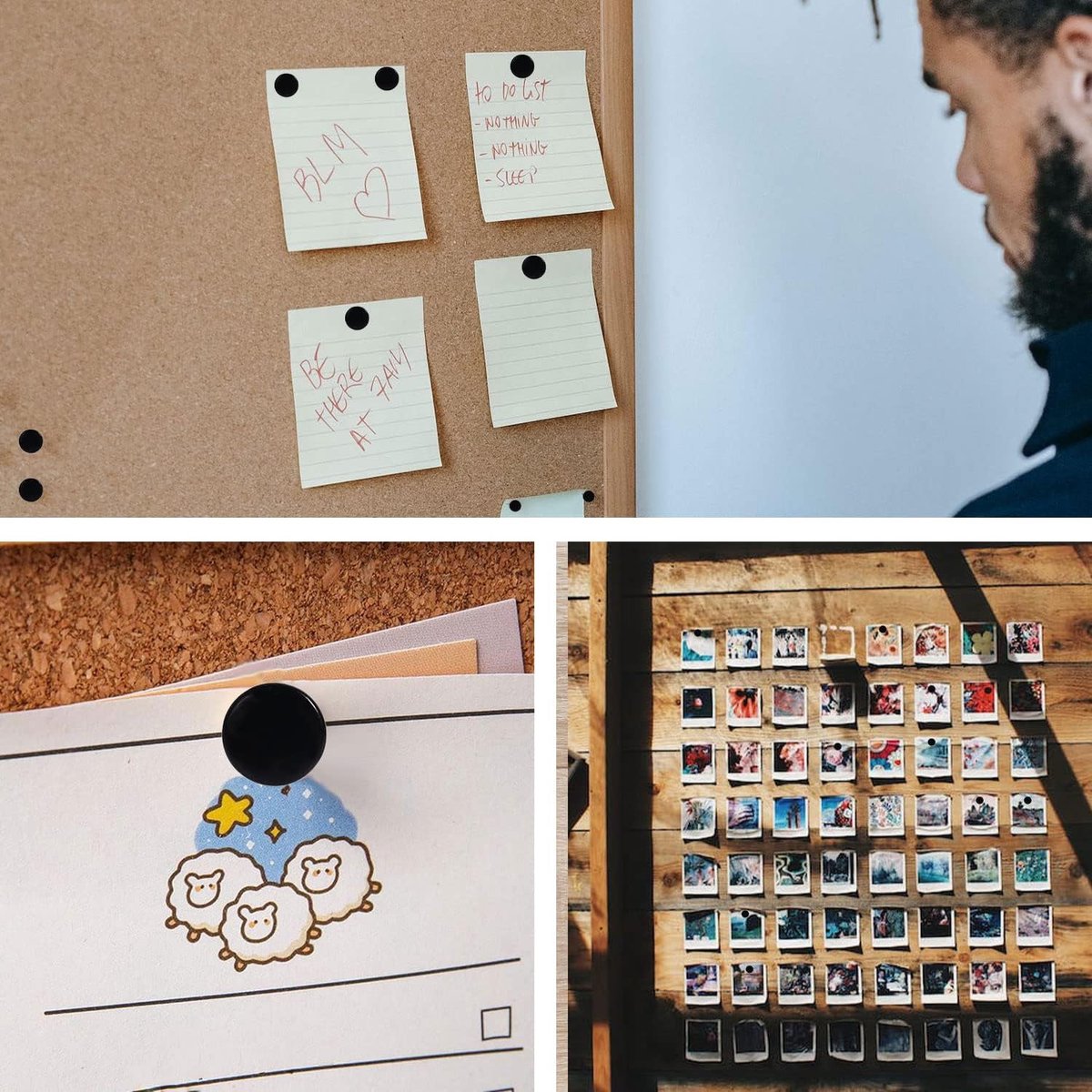 10 Large Metal Snaps - Black Metal Snaps for Notice Boards - Great for Office Wall Decor - Home or Classroom Decor