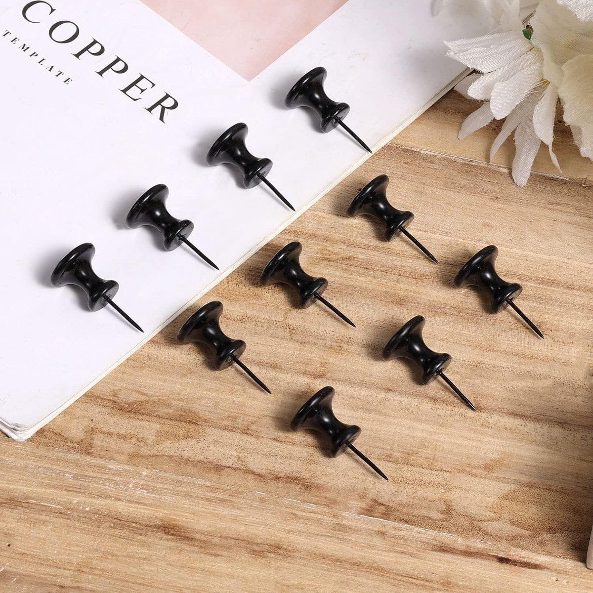 10 Large Metal Snaps - Black Metal Snaps for Notice Boards - Great for Office Wall Decor - Home or Classroom Decor