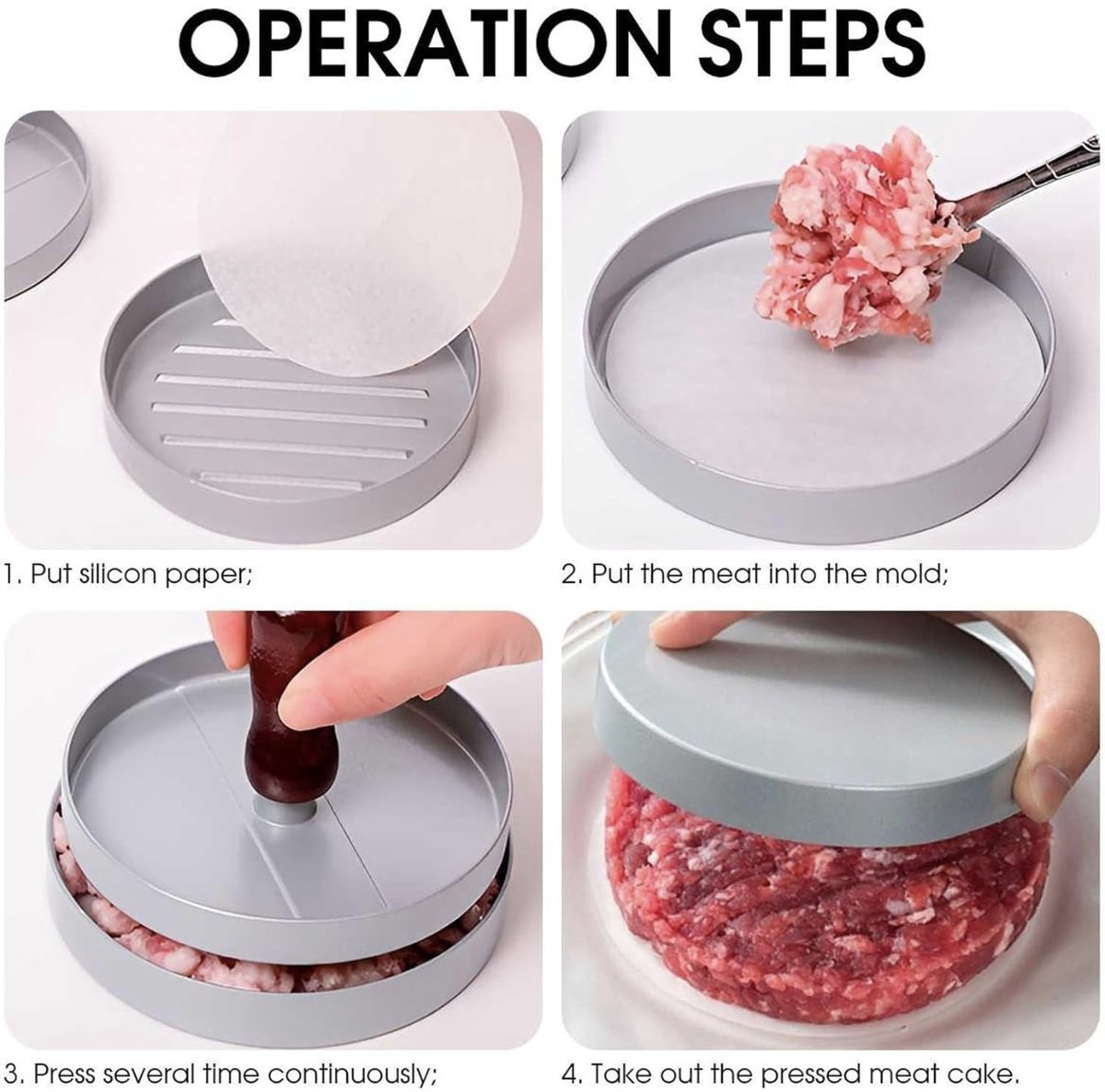 Patty Mold - Hamburger Patty Maker - Patty Press - Rice Ball Mold (one)