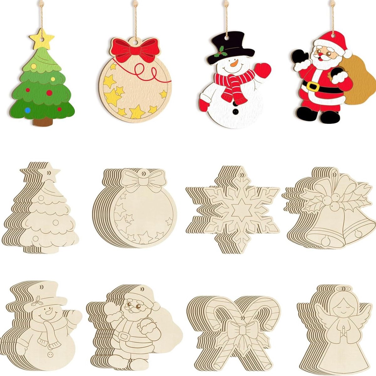Christmas Decorations - Ornaments - DIY - Christmas Gifts - Wooden Christmas Decorations - Party Decorations
