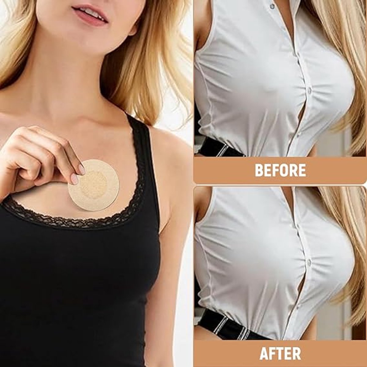 80 Invisible Nipple Shields - Disposable Nipple Shields - Nipple Shields for Women - Breathable Breast Shields - Unisex Nipple Shields - Round and Plum Shape - Off White - One Size