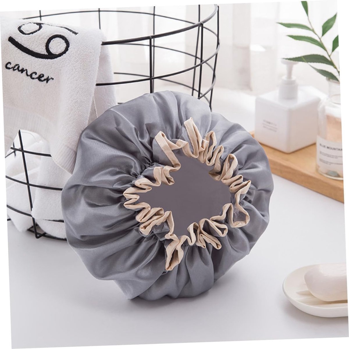 Four-Piece Double Layer Shower Cap Set - Hair Salon - Shower Cap Cover - Kitchen Cap - Pink - Gray - Brown - Light Pink - Women's Essential Bathroom Supplies