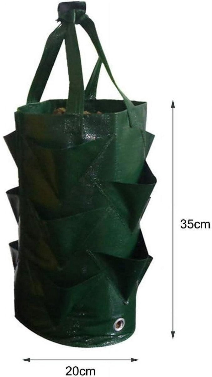 Hanging Plant Bags - 3-Pack Hanging Strawberry Planters - Strawberry Plant Bags PE Strawberry Planters - For Growing Vegetables, Flowers & Herbs