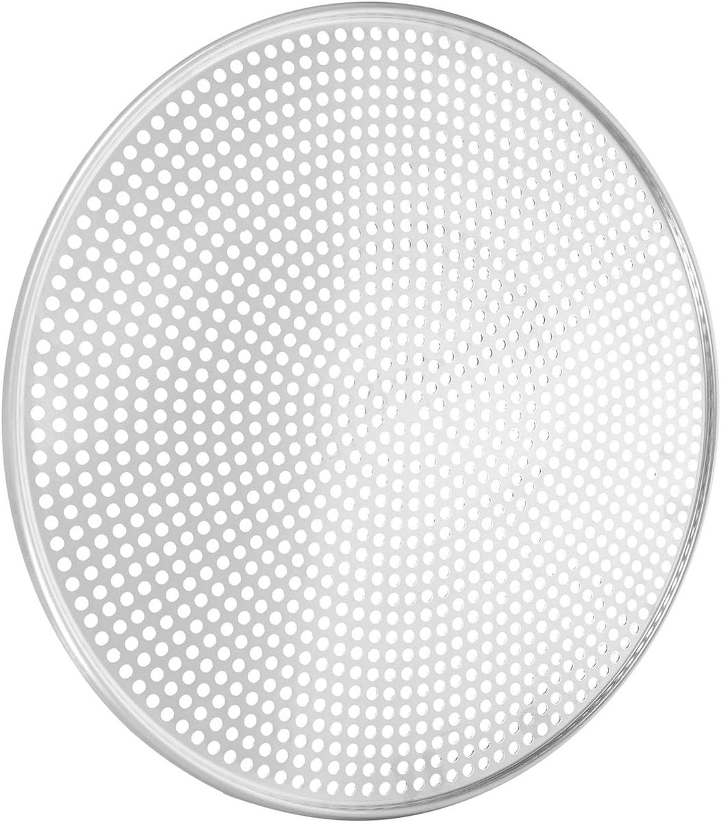 Stainless Steel Pizza Pan - Perforated - 16 Inch - Round Pizza Stand - Pizza Tray - Pizza Storage Tray - Oven Safe - Silver for Home and Restaurants
