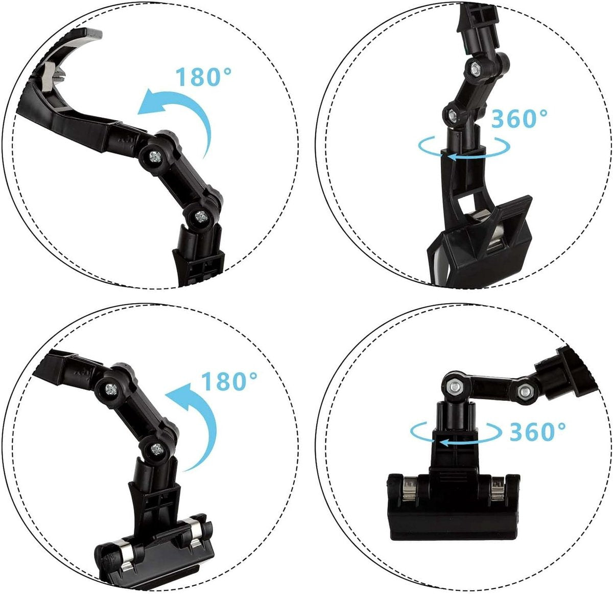 Adjustable Ring Binder - Flexible Rotating Paper Holder - for Typing Table - File Folder - Document Holder - Copy Holder - for Computer Monitor - Canvas Holder (5-pack, black)