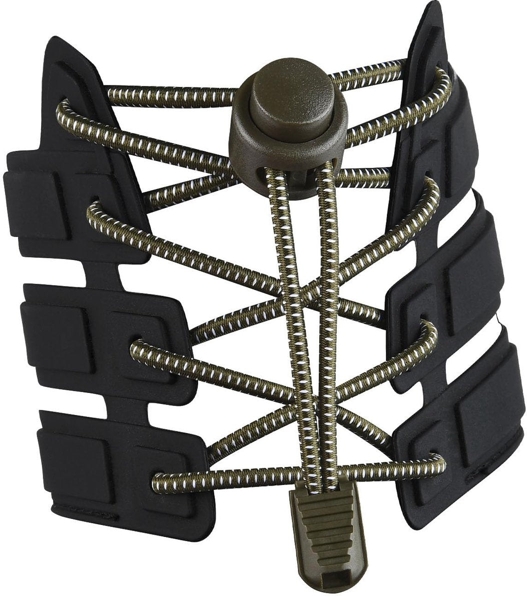 Sneaker Laces 120CM suitable for Sneakers - Elastic laces without a tie - Suitable for students and adults - With strong buckle and quick-release function (Army Green)